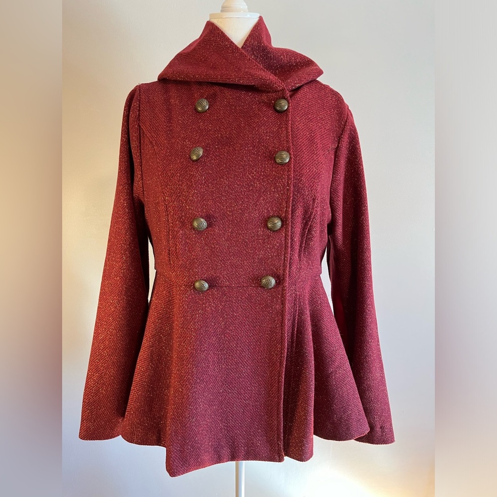 Torrid Warner Bros. House of the Dragon Wool Hooded Peplum Coat